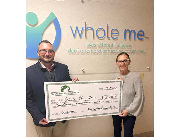 Christopher Community, Inc. Makes Donation to Whole Me, Inc.