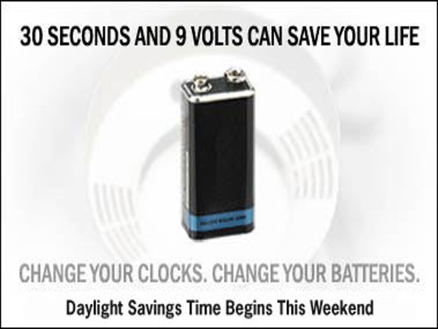 This Weekend, Change Your Clocks, Smoke Alarm Batteries