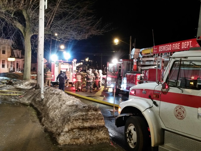 Oswego Fire Department Battles Blaze On West Side