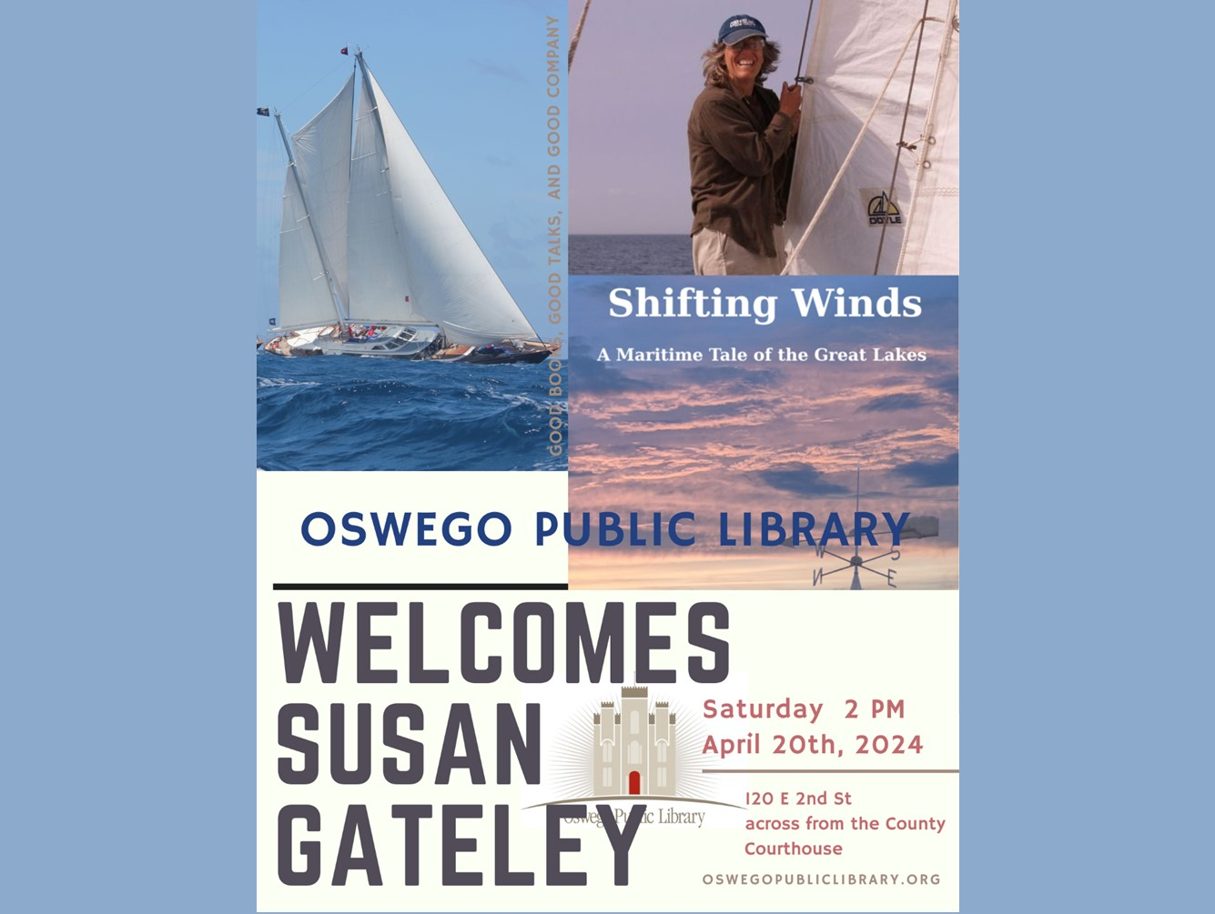 Oswego Library Welcomes Highly-Acclaimed Author Susan P. Gateley April 20th