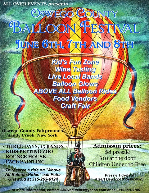 Oswego County Balloon Festival June 6 to 8