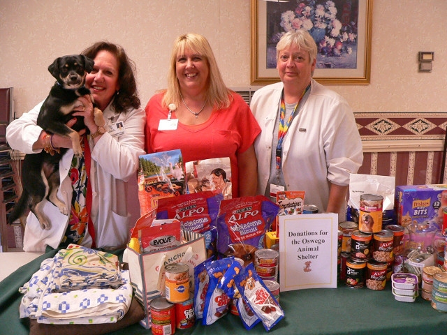 St. Luke Staff Collects Goods for the Oswego Animal Shelter