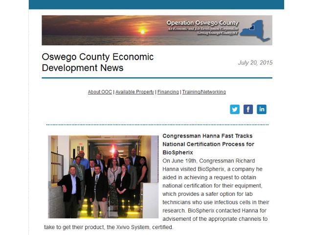 Operation Oswego County Earns Award for OOC E-News