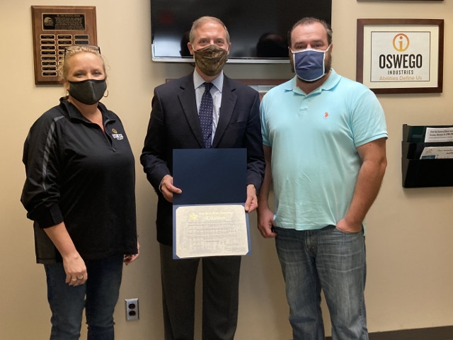 Assembly Minority Leader Will Barclay Visits Oswego Industries