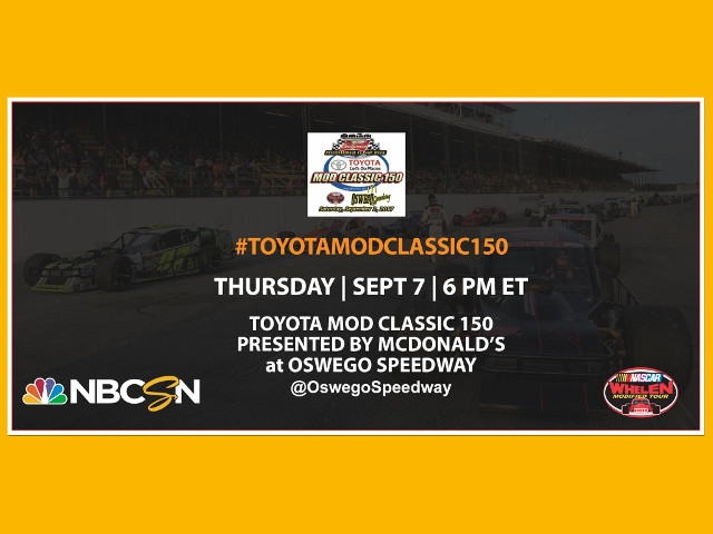 NASCAR Whelen Modified Tour Toyota Mod Classic 150 to Air TONIGHT on NBSCN