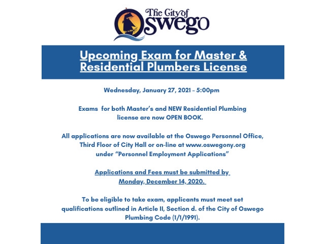 Mayor Barlow Announces Plumbing, Electrical Licensing Exams Scheduled
