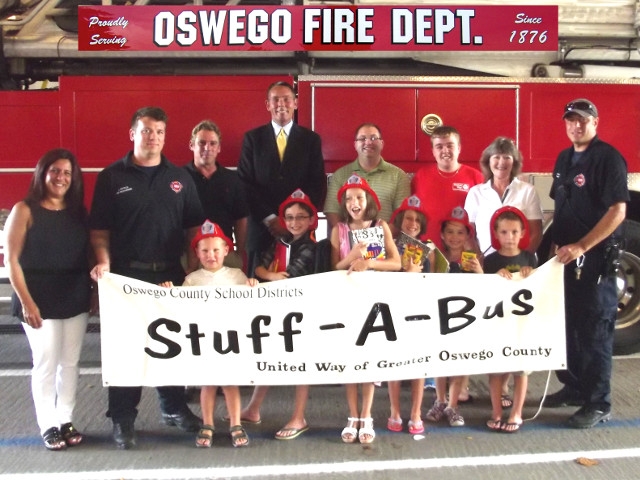 Oswego City Firefighters Supports United Way Stuff-A-Bus