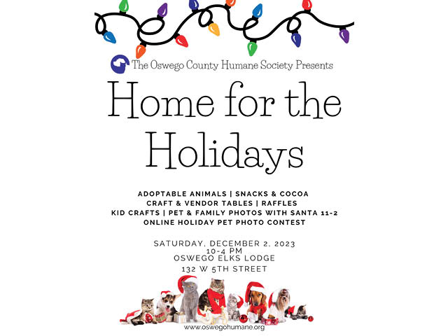 Oswego County Humane Society Announces Home for the Holidays Event