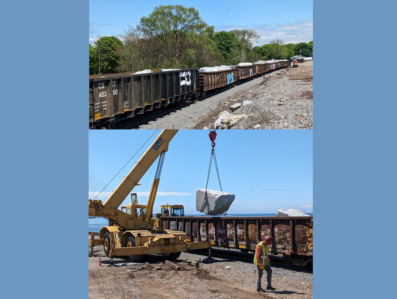 $35 Million in Breakwall Repairs Begins at Port of Oswego with Granite Block Deliveries