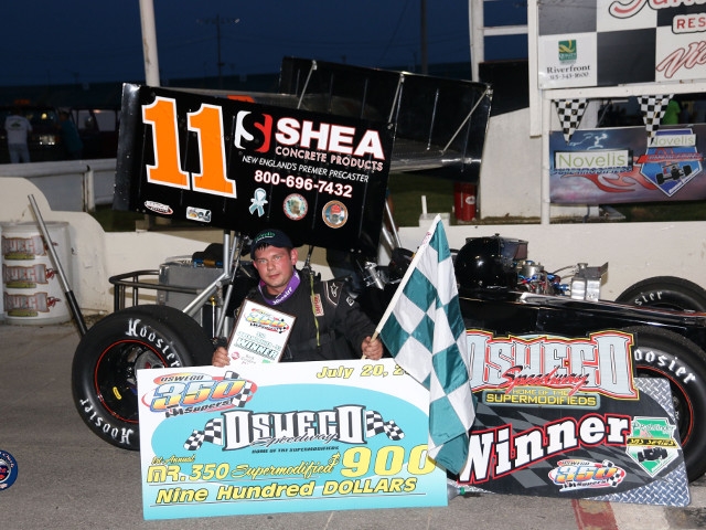 Steve Duphily Makes It Two for Two in Oswego’s 350 Supermodified Ranks