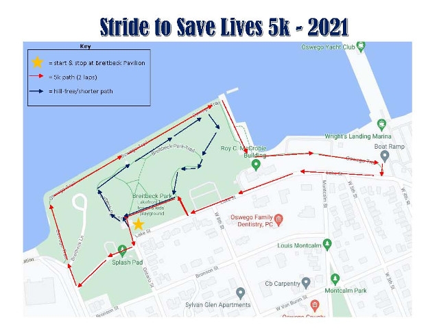 11th Annual STRIDE to Save Lives 5K Walk in Oswego Sept 25th