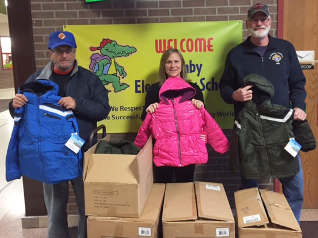 FCSD Accepts Coat Donations From Knights of Columbus Group
