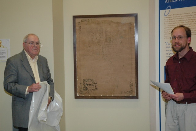 Unveiling of Historic Oswego Map at the Oswego Public Library