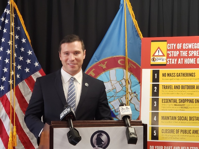 Mayor Billy Barlow Announces ‘Stop the Spread’ Stay at Home Order in Oswego