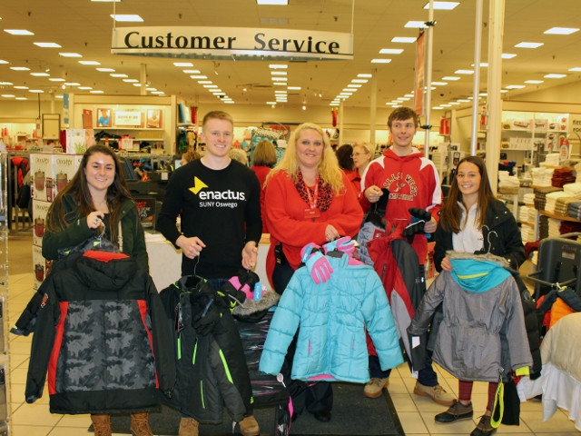 Enactus Members at SUNY Oswego Donate Winter Outerwear to Children
