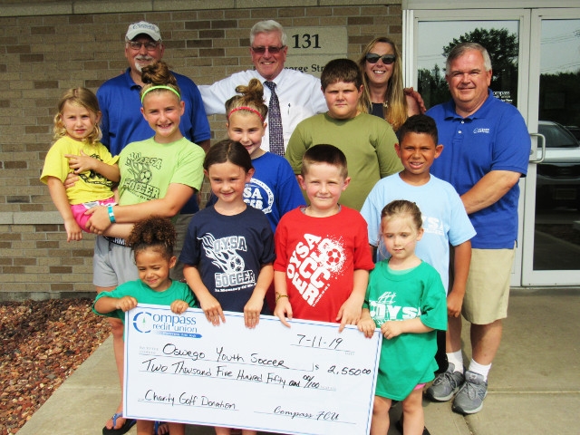 Oswego Little League, Youth Soccer Each Presented $2,550 from Compass Federal Credit Union