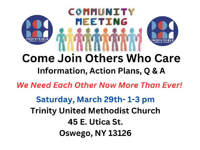 Indivisible Oswego County Announces Next Meeting