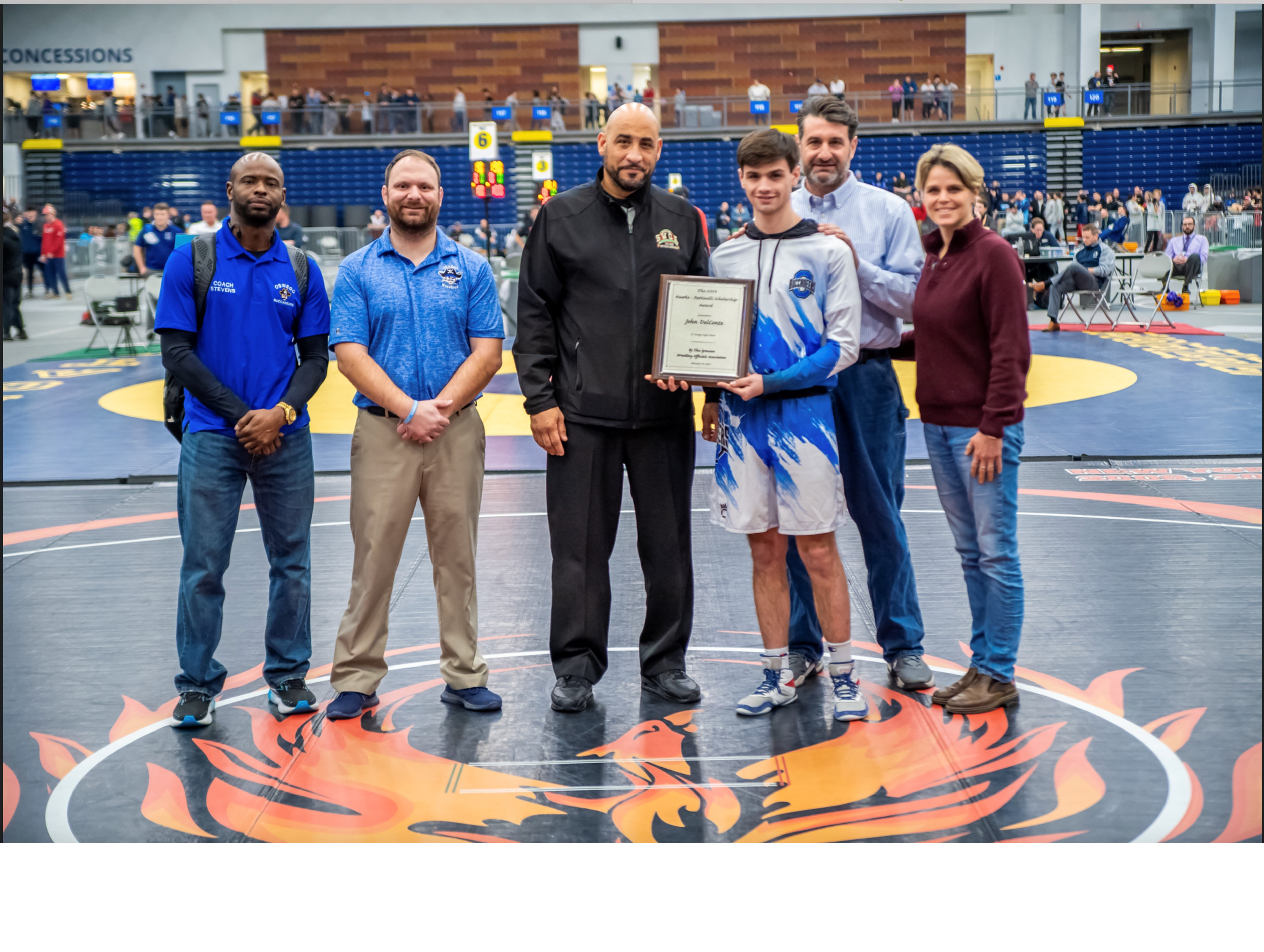 Jack DelConte recipient of the Hawke-Pettinelli Scholarship Award by the Syracuse Wrestling Official Association