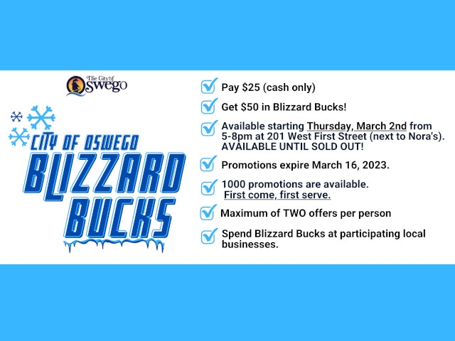 Mayor Barlow Announces $50,000 in Blizzard Bucks Go On Sale March 2nd