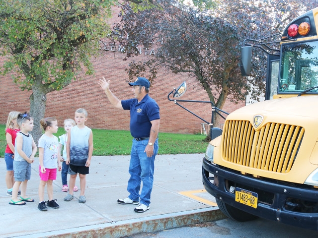 Kindergarteners Practice Bus Safety Before Start of School