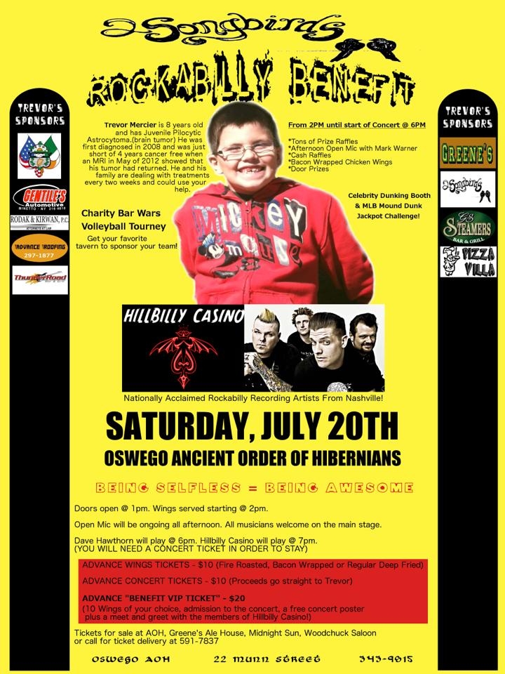 2SongBirds presents Rockabilly benefit for Oswego boy