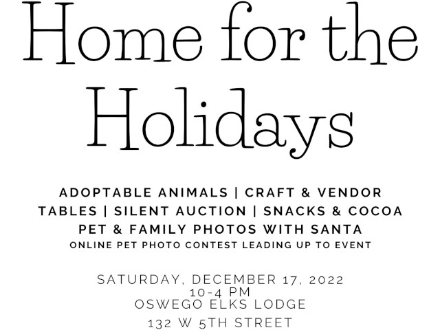 Oswego County Humane Society Home for the Holidays Dec. 17th