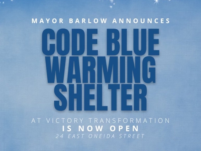 Mayor Barlow Announces Opening of Winter Warming Shelter in Oswego for Homeless
