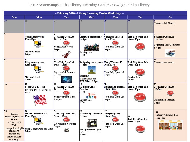 February 2020 Events at Oswego Public Library