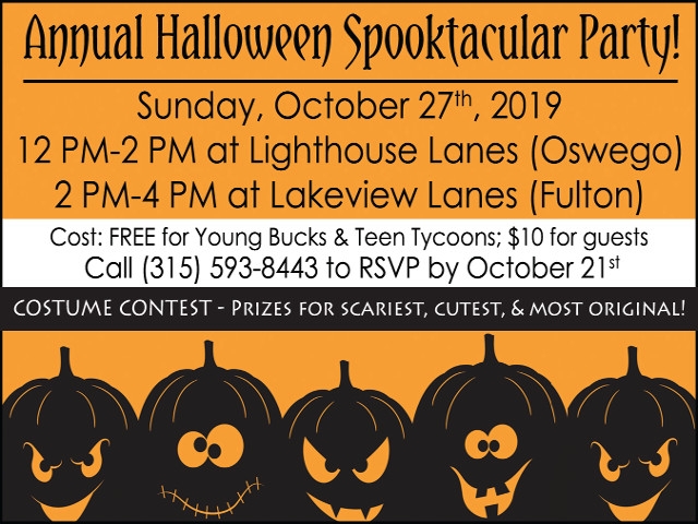 Compass FCU to Hold Halloween Spooktacular Bowling Parties in Oswego and Fulton