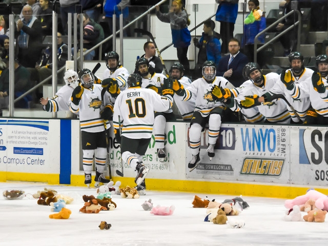 Laker Hockey Teams Set Teddy Bear Toss, Toy/Food Drive for Nov. 30 Games