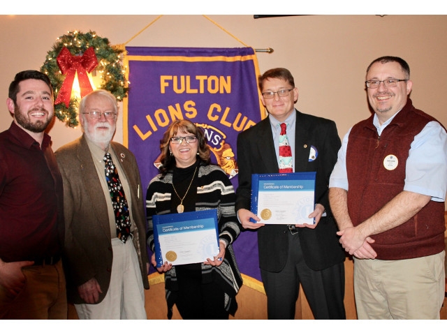 Fulton Lions Induct Avery, Devendorf at December Meeting