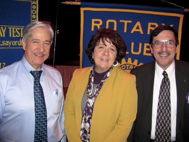 Karen Ferguson Presents Oswego Health Foundation to Rotary