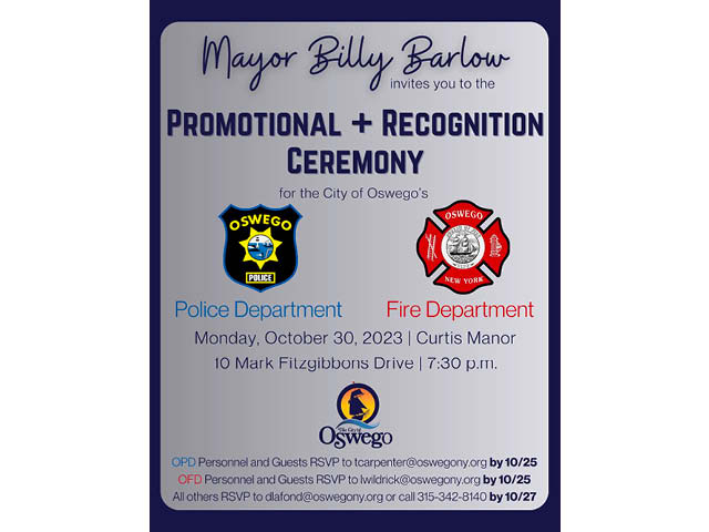 City of Oswego holds Swearing-In &amp; Promotion Ceremony for Police and Fire Departments